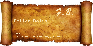 Faller Balda névjegykártya